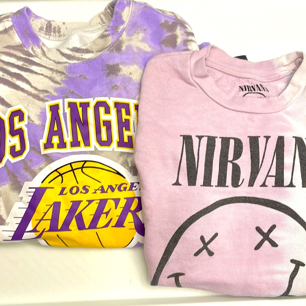Set of 2 Ladies XS Novelty Crew Neck Sweatshirts